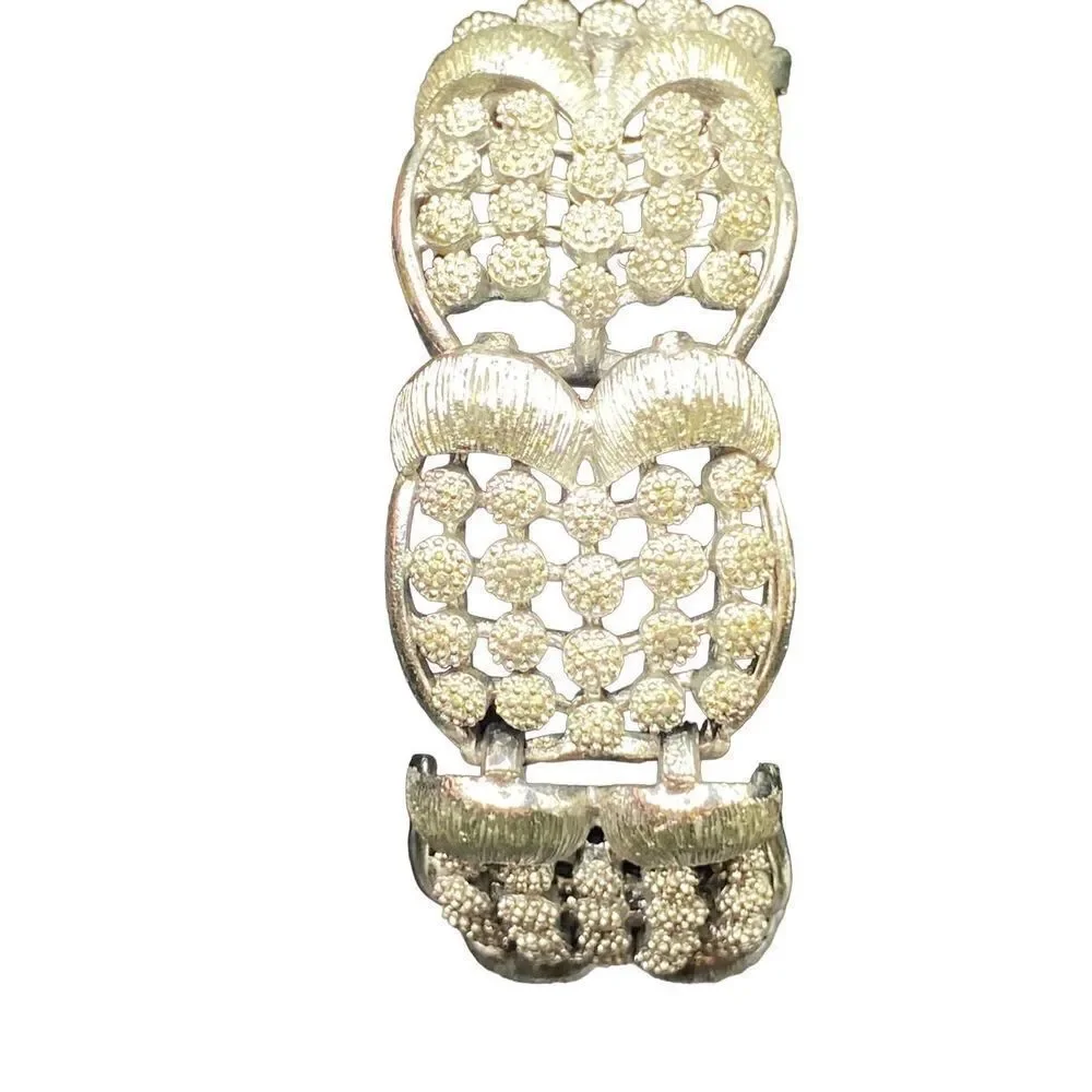 Vintage Pegasus Coro Silver Tone Panel Link Bracelet, Panel Link Bracelet, Silve